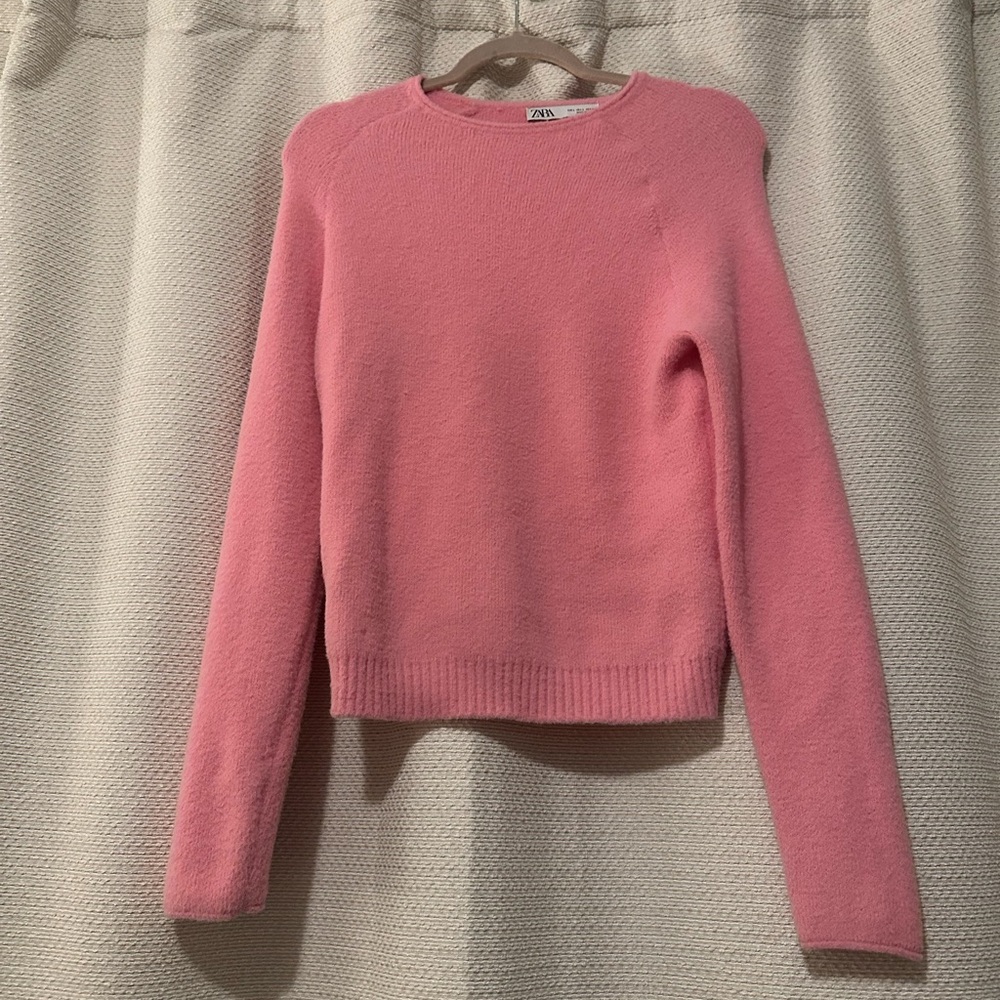 Zara Bubblegum Pink Crewneck Sweater